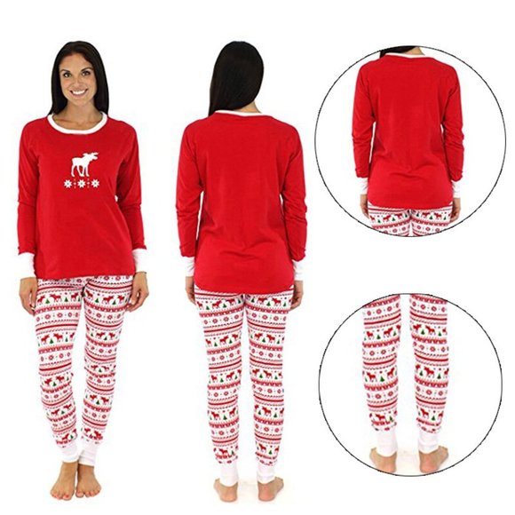 COPY - Matching Red White Reindeer Winter Christmas Family Pajamas PJs Men Wome… - Picture 14 of 16